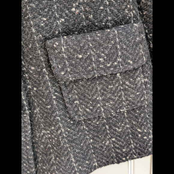 Zara Black and White Tweed Jacket 80% wool - Picture 6 of 16
